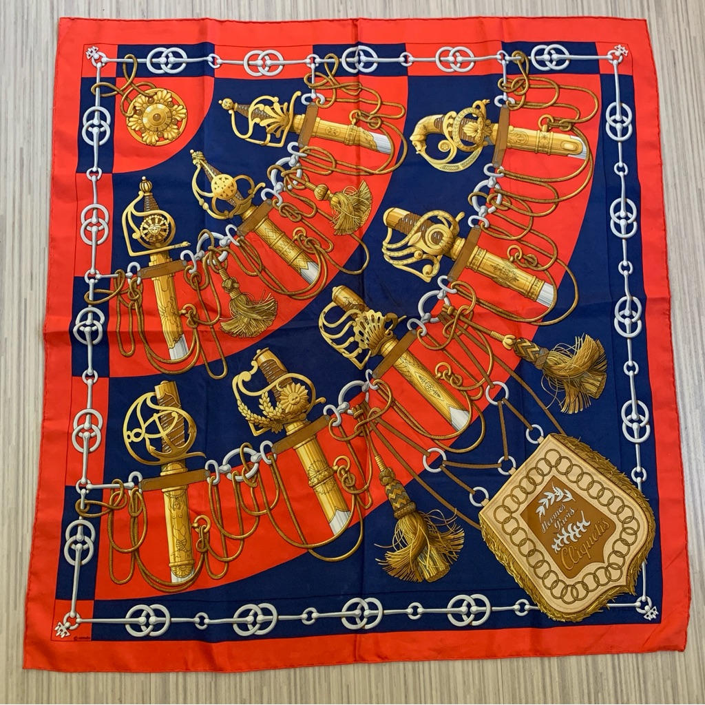 Hermes Scarf, ‘Cliquetis ' Scarf By Julia Abadie 100% Silk 90cm X 90cm Euc